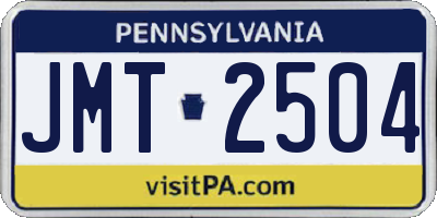 PA license plate JMT2504
