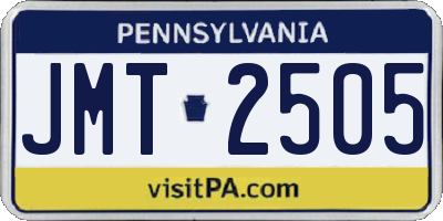 PA license plate JMT2505