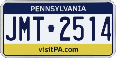 PA license plate JMT2514