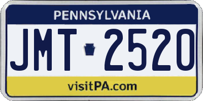 PA license plate JMT2520