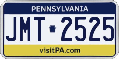 PA license plate JMT2525