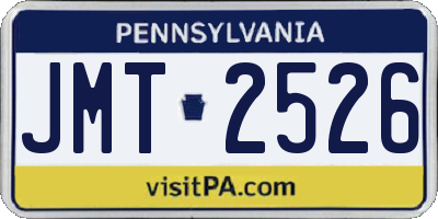 PA license plate JMT2526