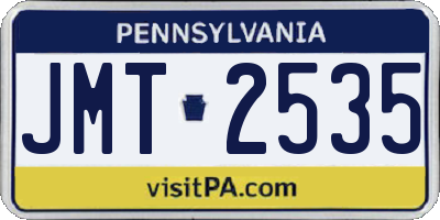 PA license plate JMT2535