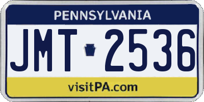 PA license plate JMT2536