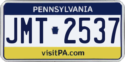 PA license plate JMT2537