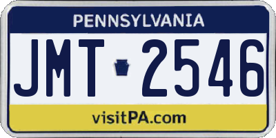 PA license plate JMT2546