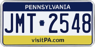 PA license plate JMT2548