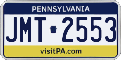 PA license plate JMT2553