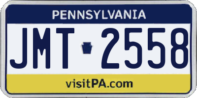 PA license plate JMT2558