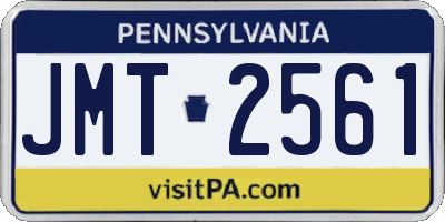 PA license plate JMT2561