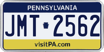 PA license plate JMT2562