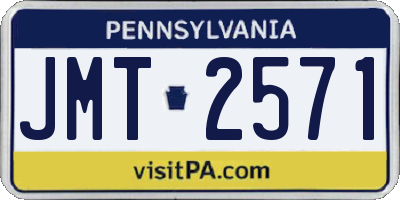 PA license plate JMT2571