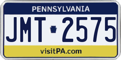 PA license plate JMT2575