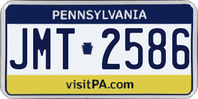 PA license plate JMT2586