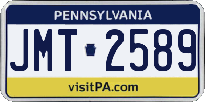 PA license plate JMT2589