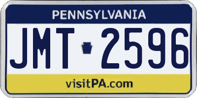 PA license plate JMT2596