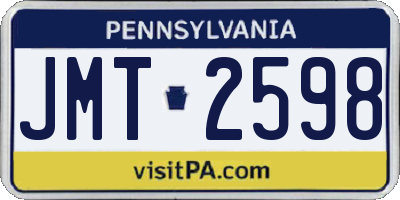 PA license plate JMT2598