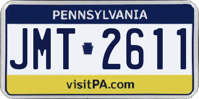PA license plate JMT2611