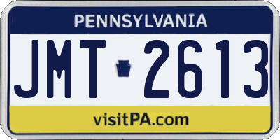 PA license plate JMT2613