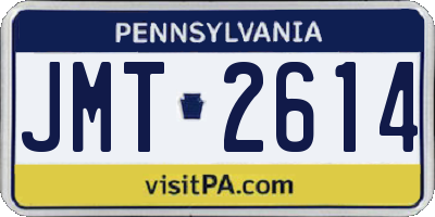 PA license plate JMT2614