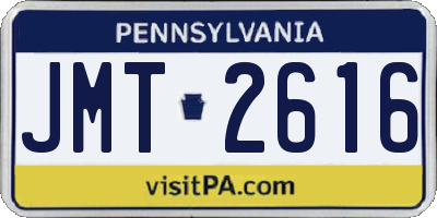 PA license plate JMT2616