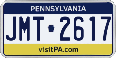PA license plate JMT2617