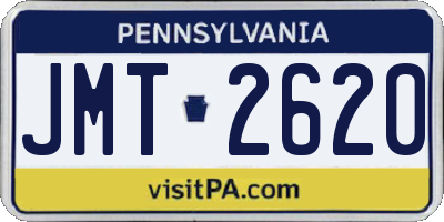PA license plate JMT2620