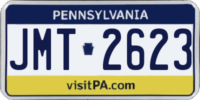 PA license plate JMT2623