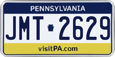 PA license plate JMT2629
