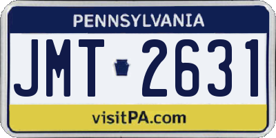 PA license plate JMT2631