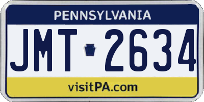 PA license plate JMT2634