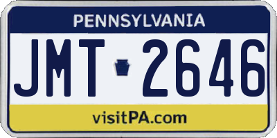 PA license plate JMT2646