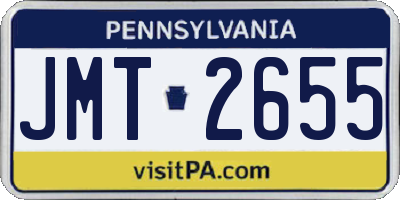 PA license plate JMT2655