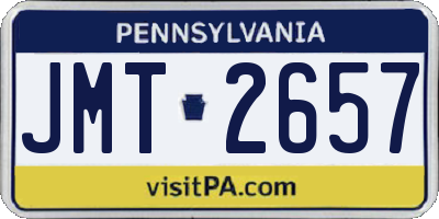 PA license plate JMT2657