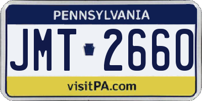 PA license plate JMT2660