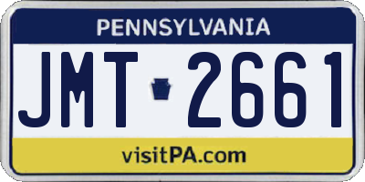 PA license plate JMT2661