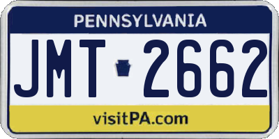 PA license plate JMT2662