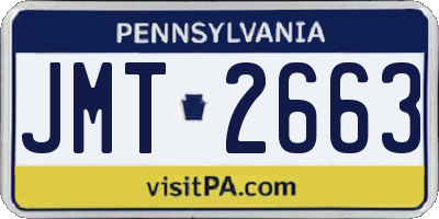 PA license plate JMT2663