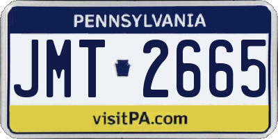 PA license plate JMT2665