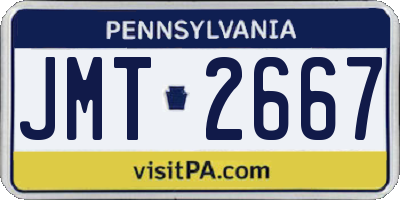 PA license plate JMT2667