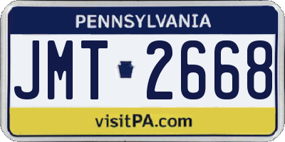 PA license plate JMT2668