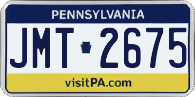 PA license plate JMT2675