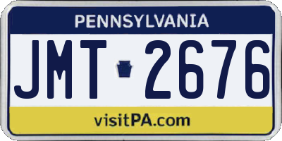 PA license plate JMT2676
