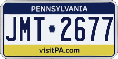PA license plate JMT2677