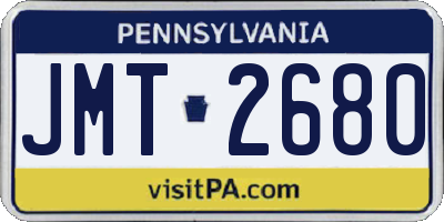 PA license plate JMT2680