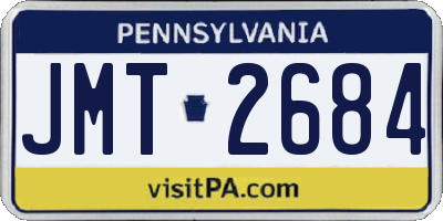 PA license plate JMT2684