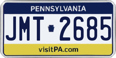 PA license plate JMT2685