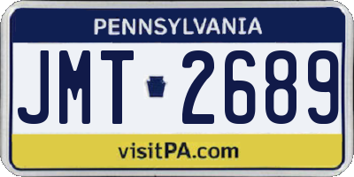 PA license plate JMT2689