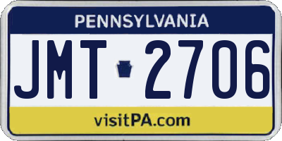 PA license plate JMT2706