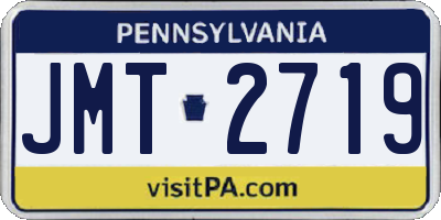 PA license plate JMT2719
